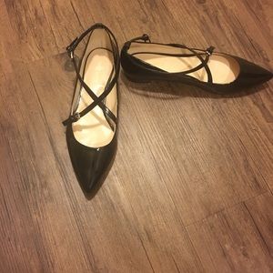 NineWest Anastasia Flats Black Patent Leath Sz 8M